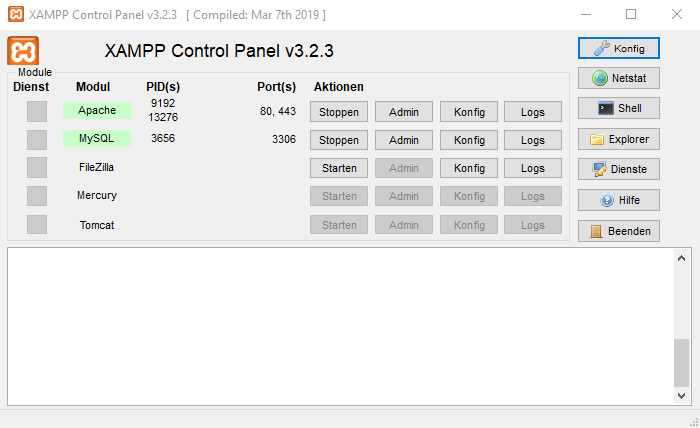 Xampp Control Panel